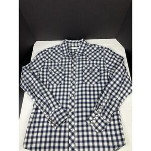 Tecovas Pearl Snap Button Up Flap Pockets Plaid Western Cowboy Mens Medium  M